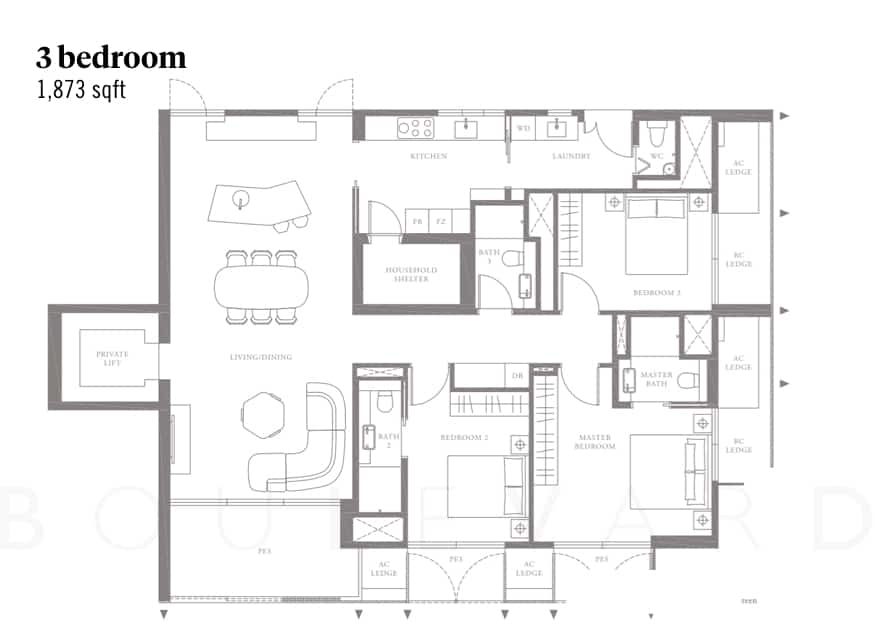Meyerhouse floorplan 3 bedroom