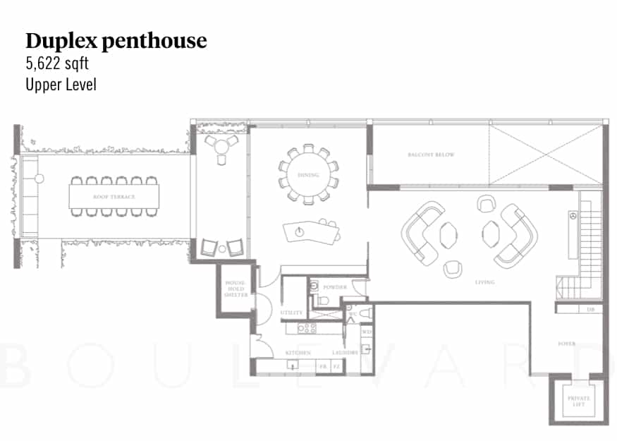 Meyerhouse floorplan duplex penthouse upper level