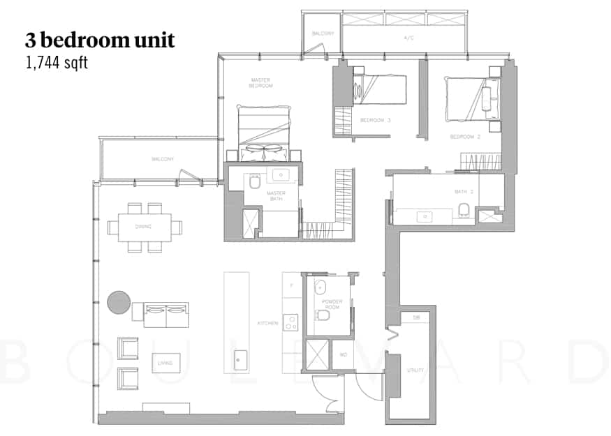 Wallich Residence floorplan 3br unit