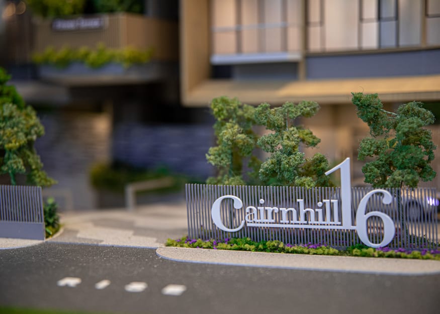 Cairnhill 16 new launch condo building model sign