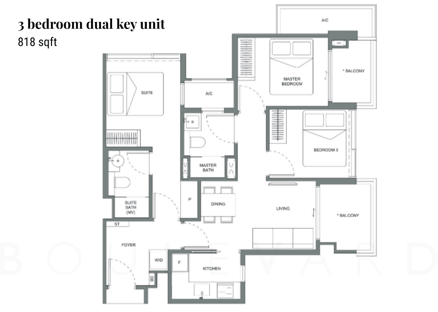 Neu At Novena Condo Versatile 3 Bdr Dual Key Unit For Sale Boulevard
