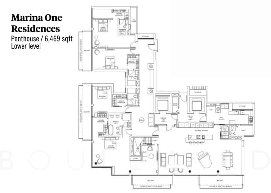 Marina One Residences penthouse floorplan lower level