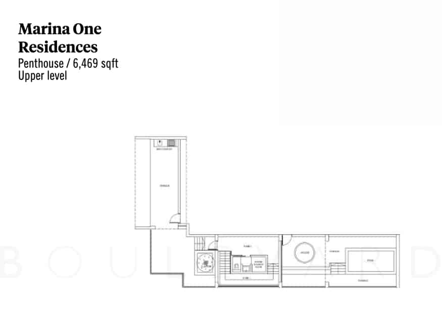 Marina One Residences penthouse floorplan upper level