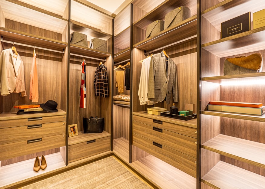 The Avenir condo master wardrobe