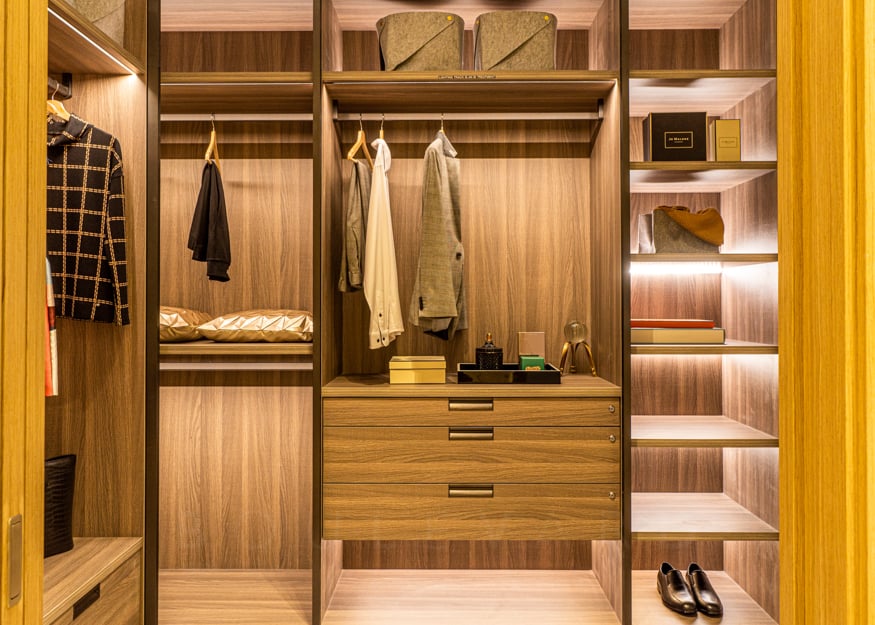 The Avenir condo master wardrobe