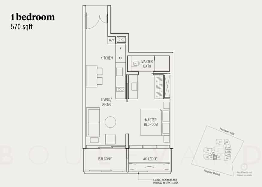 19 Nassim floor plan 1br unit