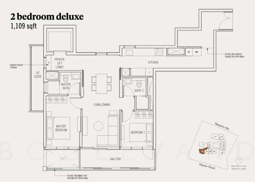 19 Nassim floor plan 2br deluxe unit