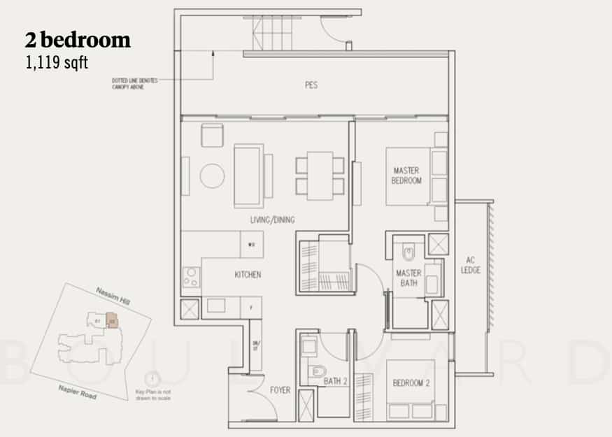 19 Nassim floor plan 2br unit