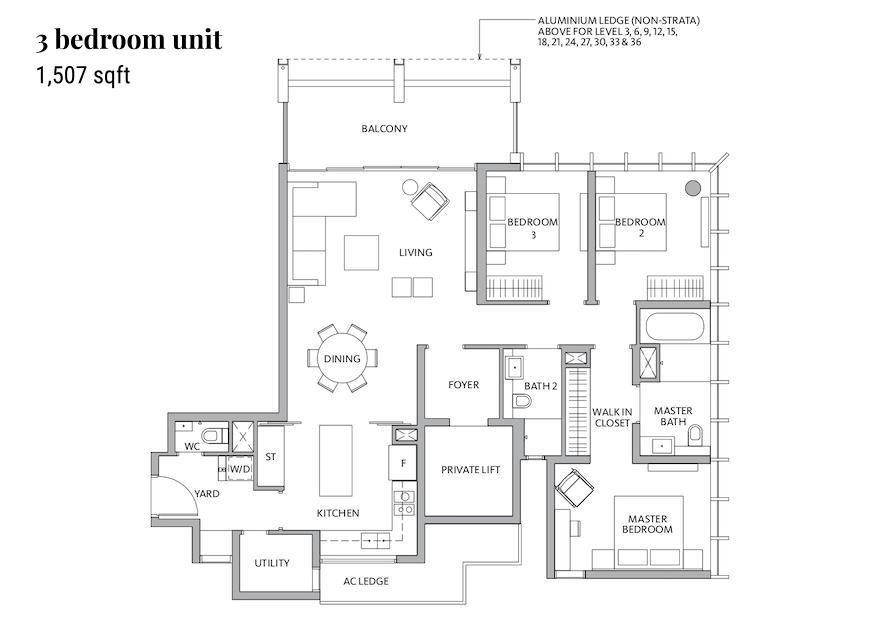 Riviere condo floorplans 3 bedroom