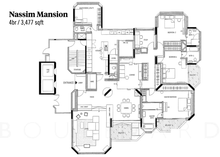 Nassim Mansion floorplan 4 bedroom unit