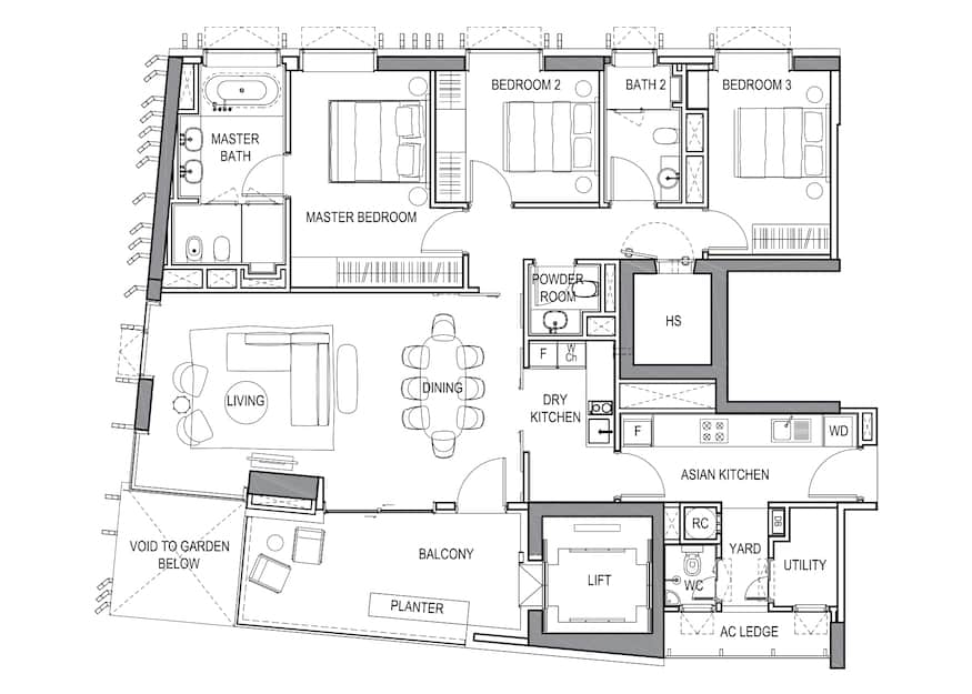 3 Orchard by the Park floorplan 3br