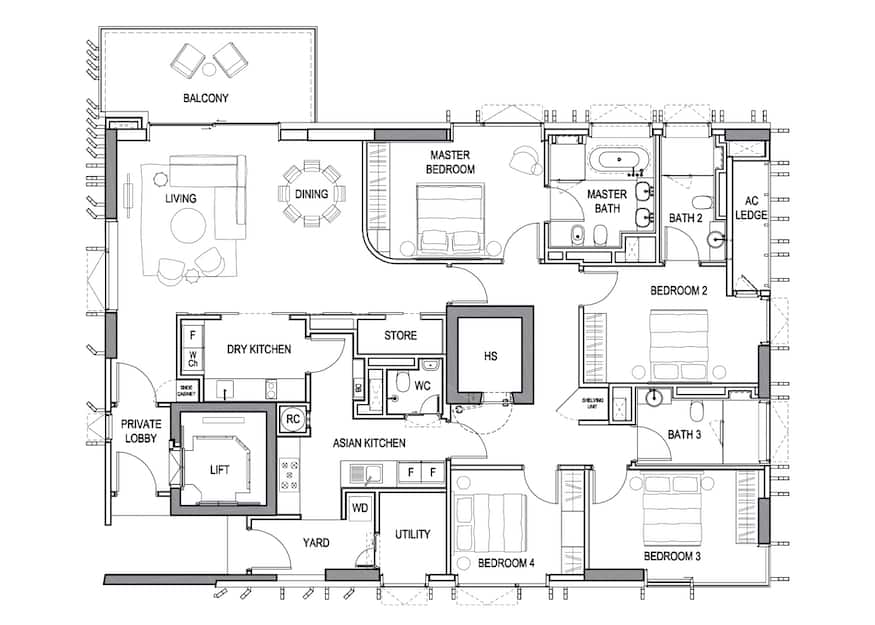 3 Orchard by the Park floorplan 4br