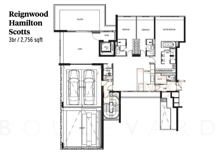 Hamilton Scotts floorplan 3br