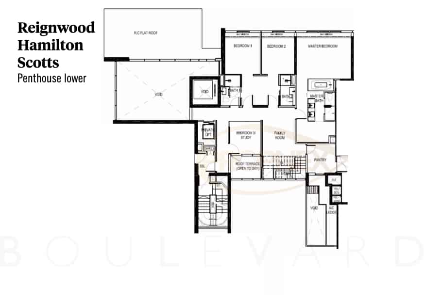 Hamilton Scotts floorplan penthouse lower floor