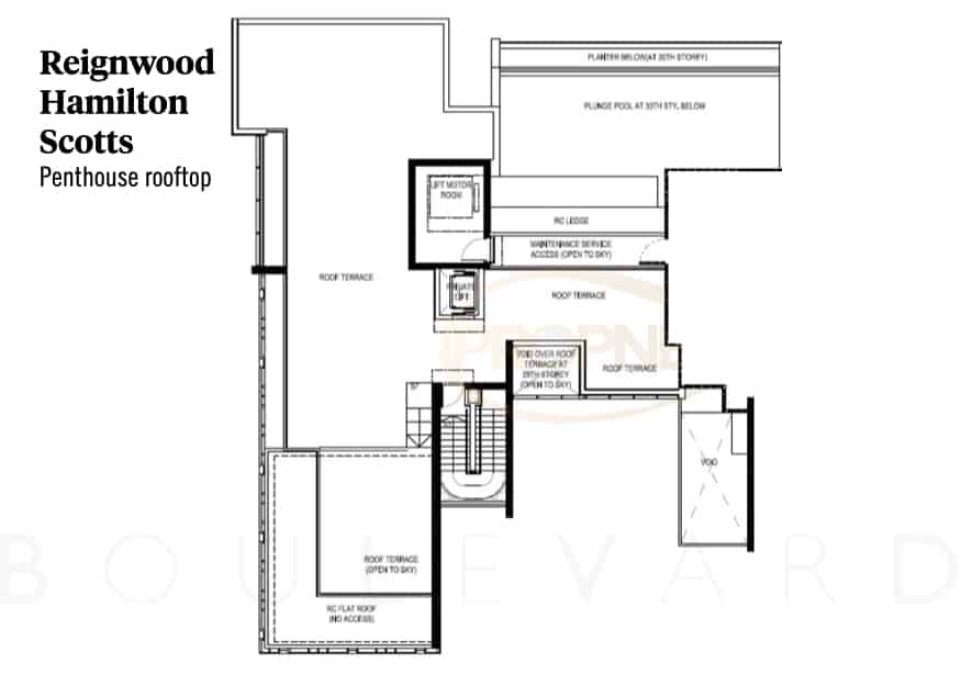 Hamilton Scotts floorplan penthouse rooftop