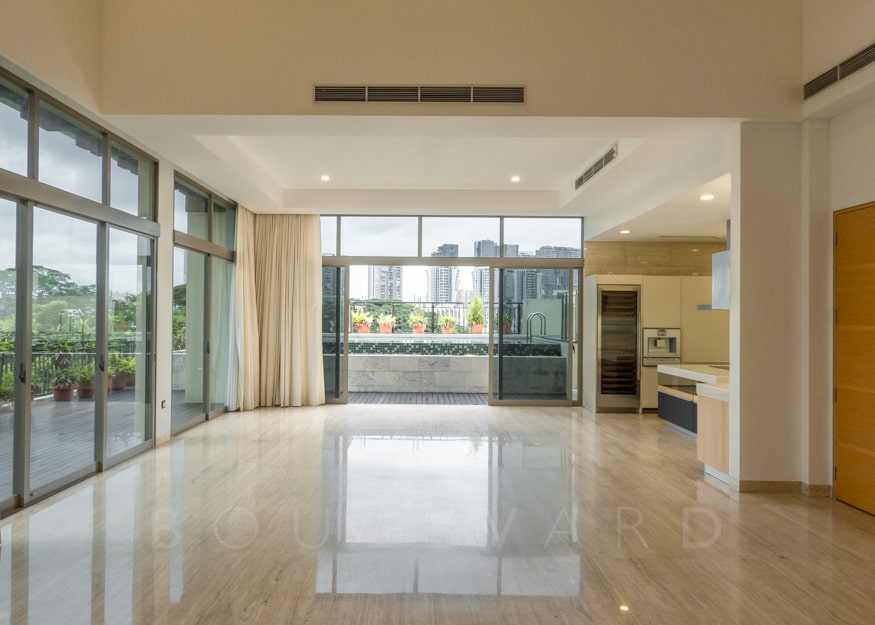 Bishopsgate Residences penthouse living room