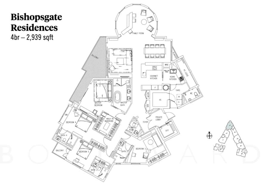 Bishopsgate Residences floorplan 4.5br unit