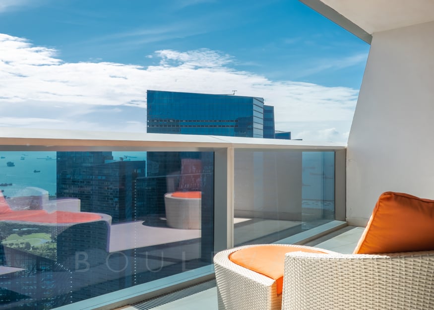 Marina Bay Suites condo balcony