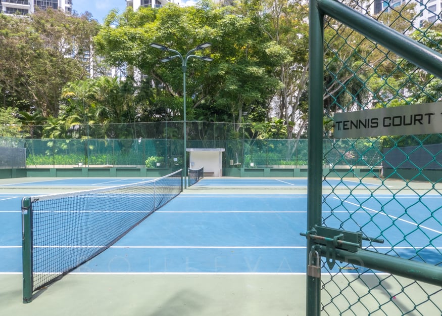 The Claymore condo facilities tennis court