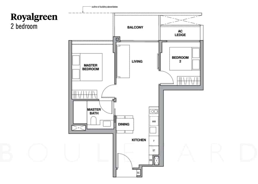 Royalgreen floorplan 2br unit