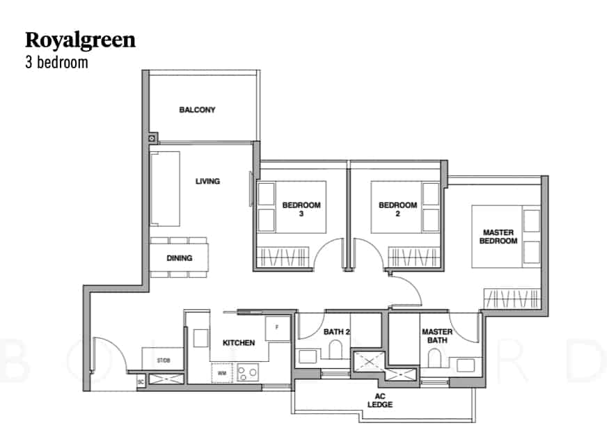 Royalgreen floorplan 3br unit
