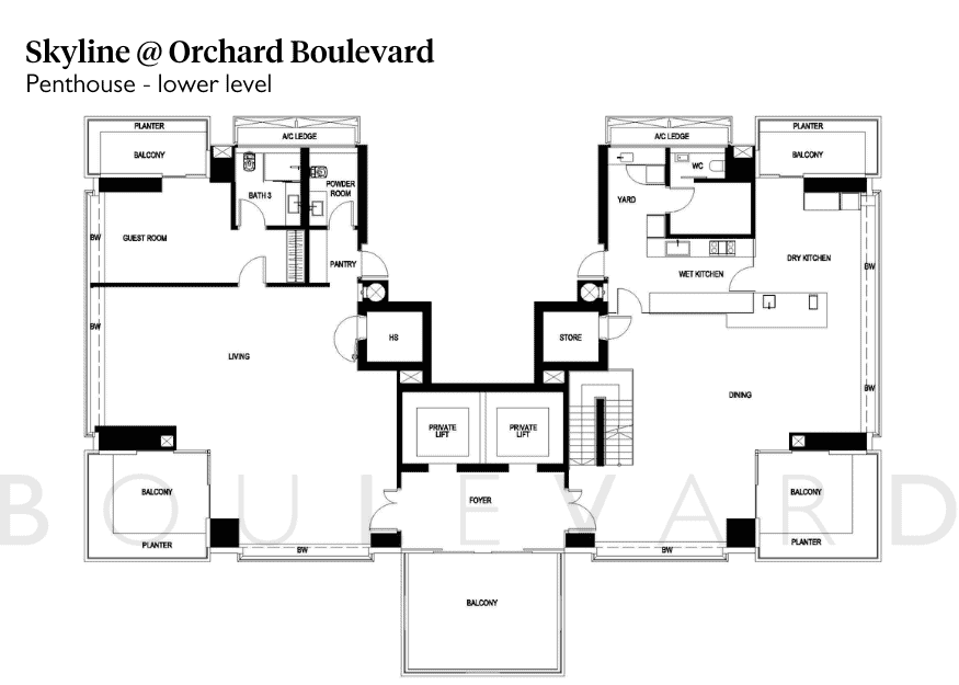 Skyline penthouse floorplan