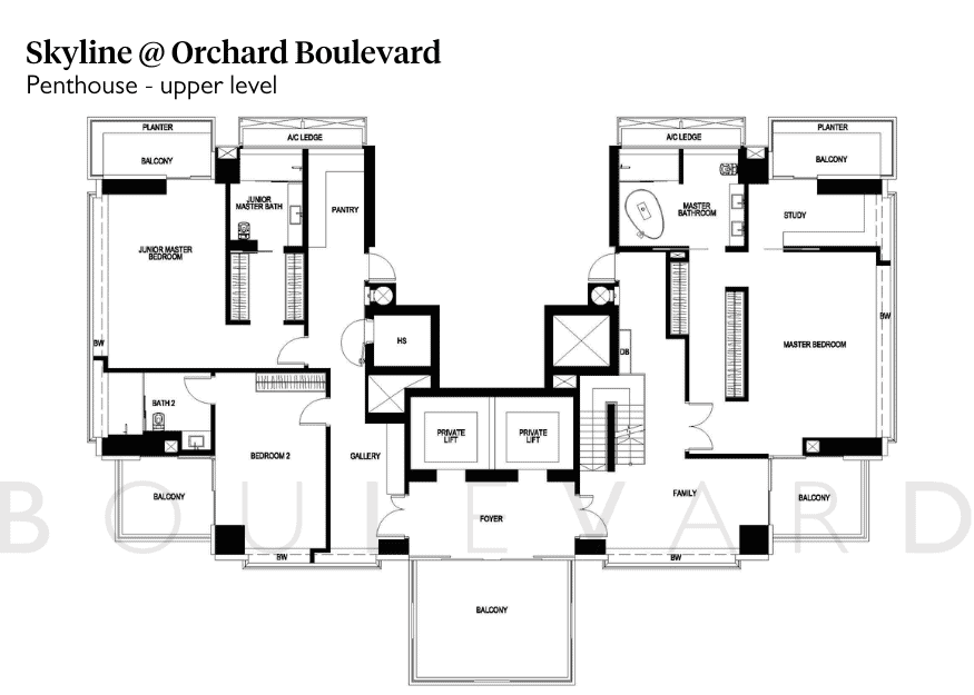 Skyline penthouse floorplan