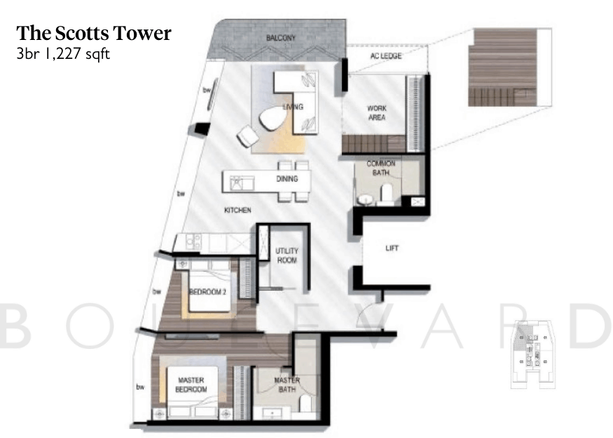The Scotts Tower floorplan 3br