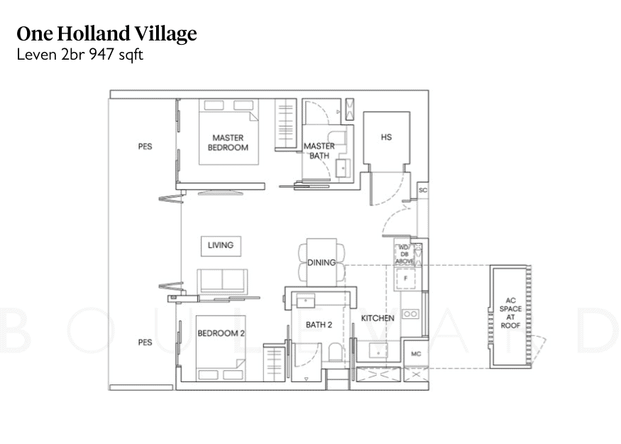 One Holland Village floorplan Leven 2br