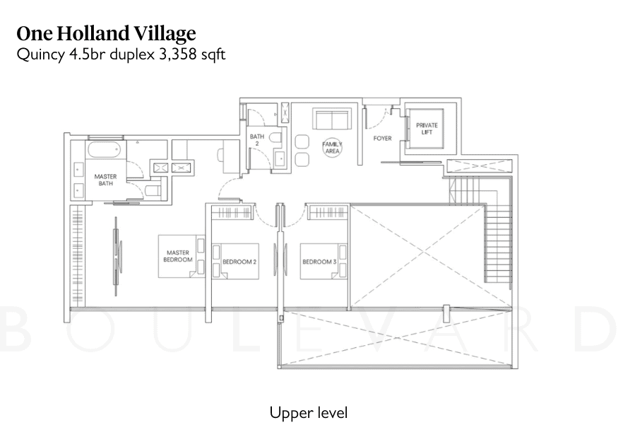 One Holland Village floorplan Quincy 4.5br upper