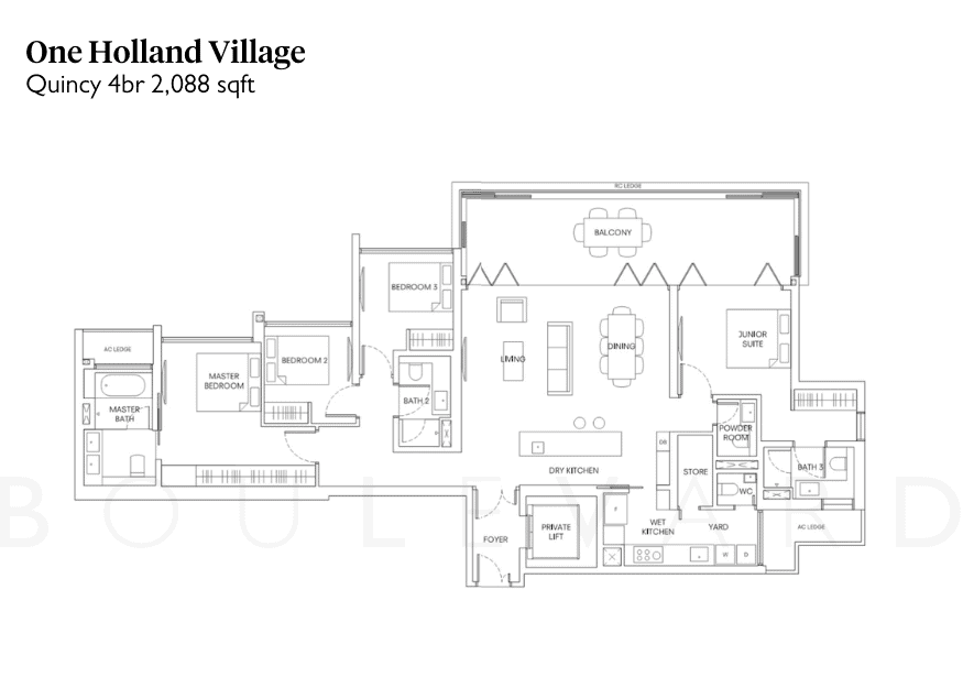 One Holland Village floorplan Quincy 4br