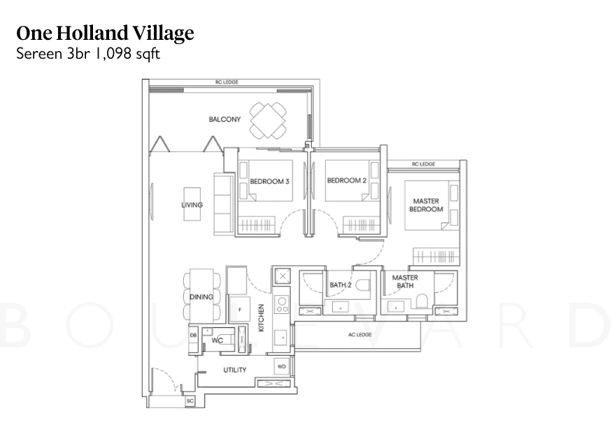 One Holland Village floorplan Sereen 3br