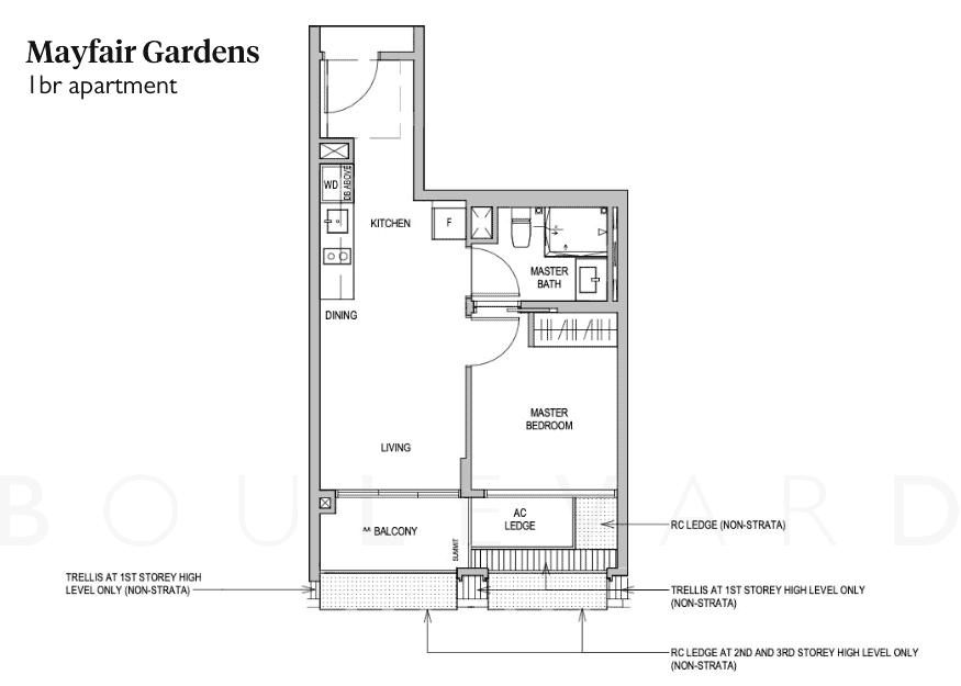 Mayfair Gardens floorplan 1br