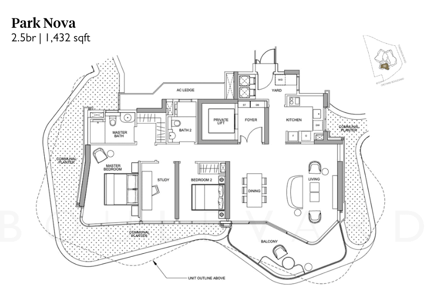 Park Nova floorplan 2.5br