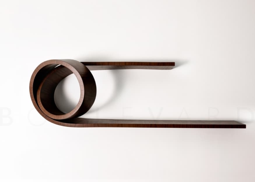 4Plus8 twisted shelf by master craftsmen