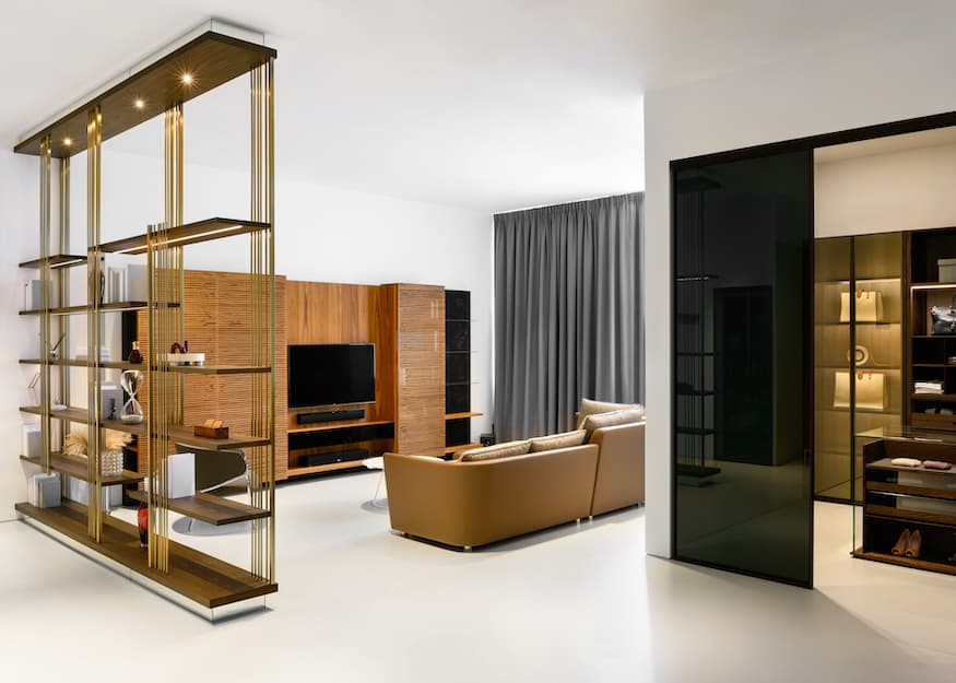 4Plus8 showroom with bespoke cabinetry, shelving and walk-in wardrobe