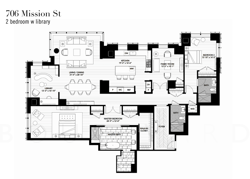 Four Seasons Residences San Francisco floorplan Tower 2.5br 2,854 sqft