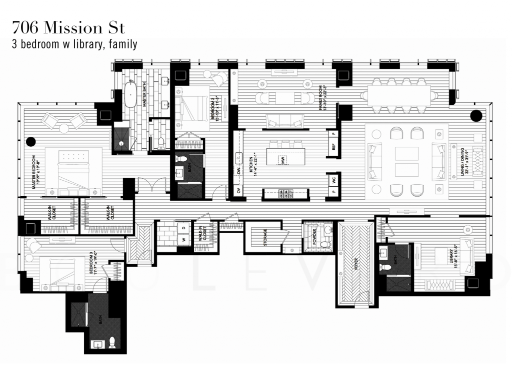 Four Seasons Residences San Francisco floorplan Tower 3.5br 4,242 sqft