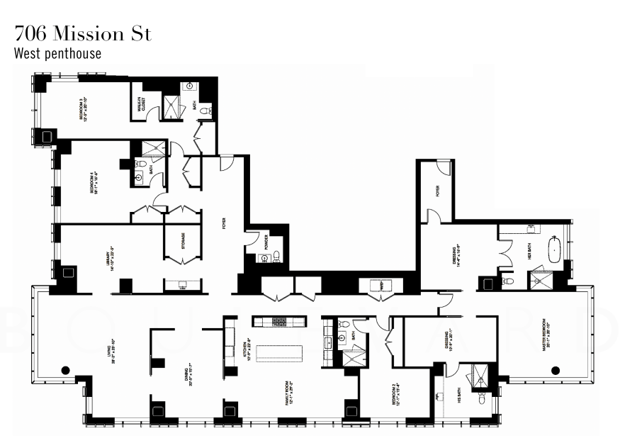 Four Seasons Residences San Francisco floorplan Tower West penthouse