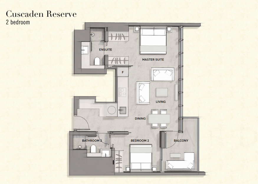Cuscaden Reserve floorplan 2br
