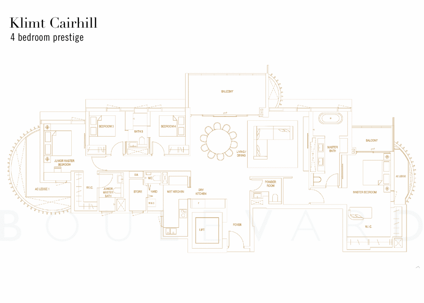 Klimt Cairnhill floorplan 4 bedroom prestige