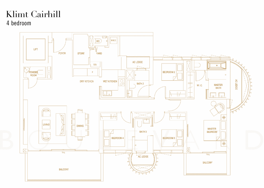 Klimt Cairnhill floorplan 4 bedroom