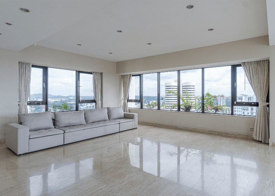 The Claymore penthouse living room