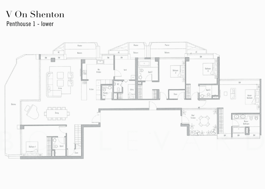 V on Shenton penthouse 1 lower floorplan