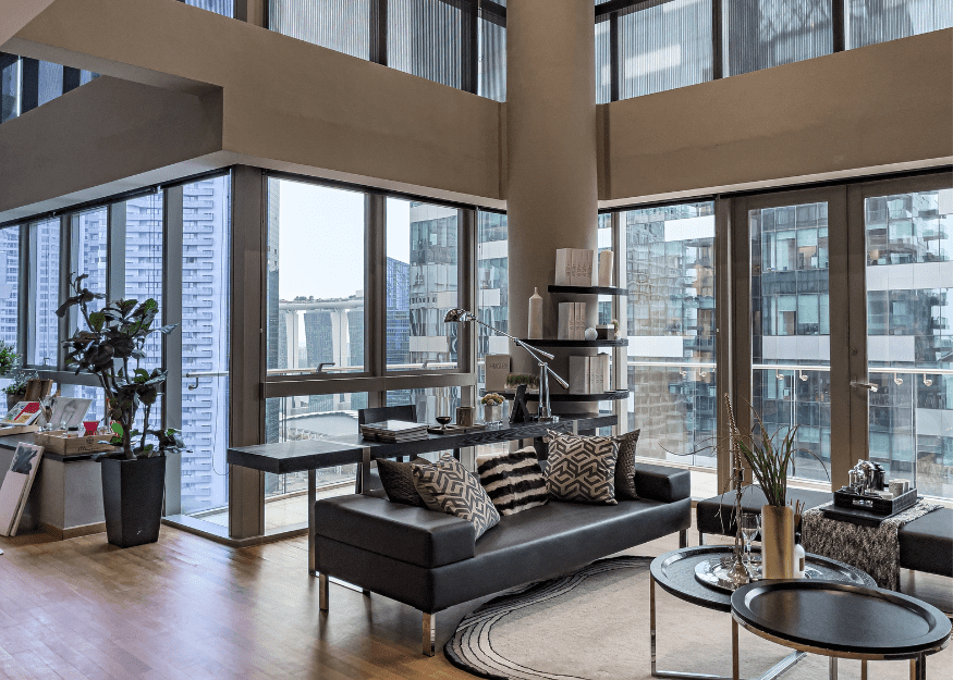 One Shenton penthouse living