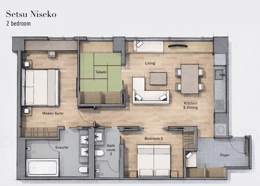 Setsu Niseko 2br floorplan