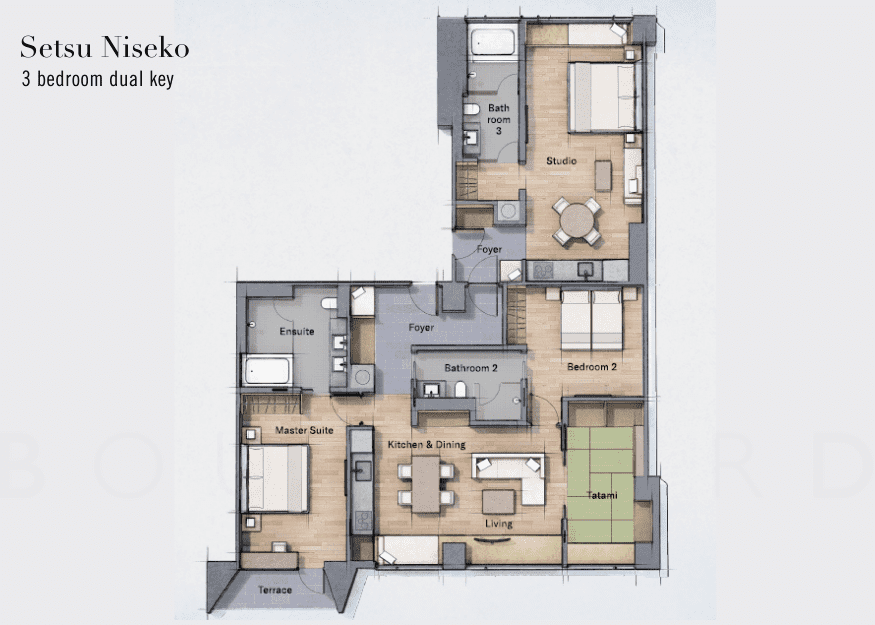 Setsu Niseko 3br dual key floorplan