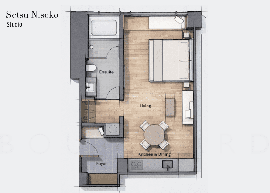 Setsu Niseko studio floorplan