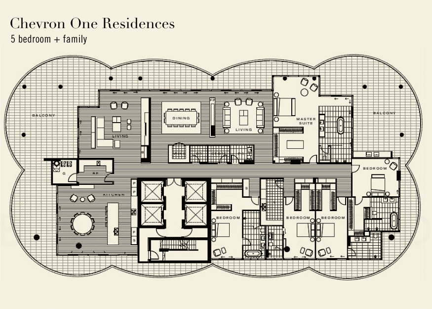 Chevron One Residences 5br floorplan