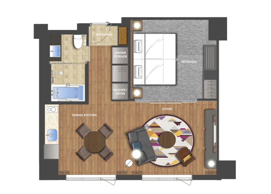 Yu Kiroro ski property floorplan 1br